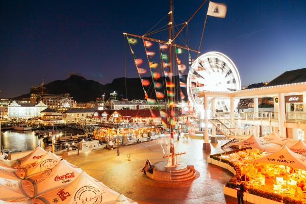 The V&A Waterfront at night