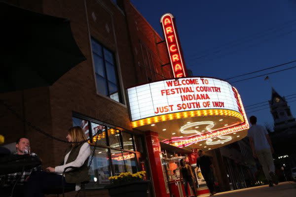 The marquee of the Historic Artcraft Theatre in Franklin