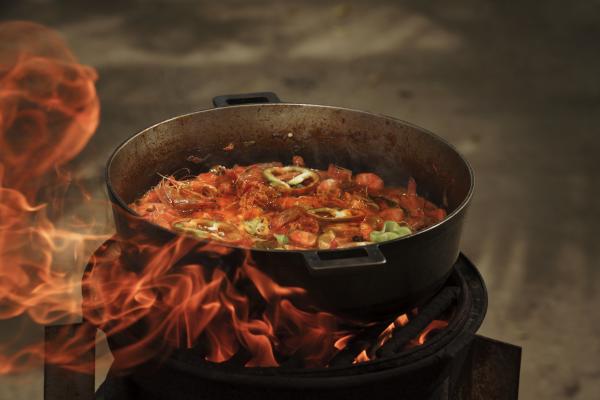 Pepper Shrimp on coal fire
