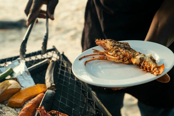 Lobster on Plate and Grill