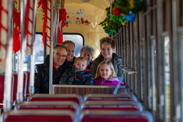 Electric Streetcar during the holidays