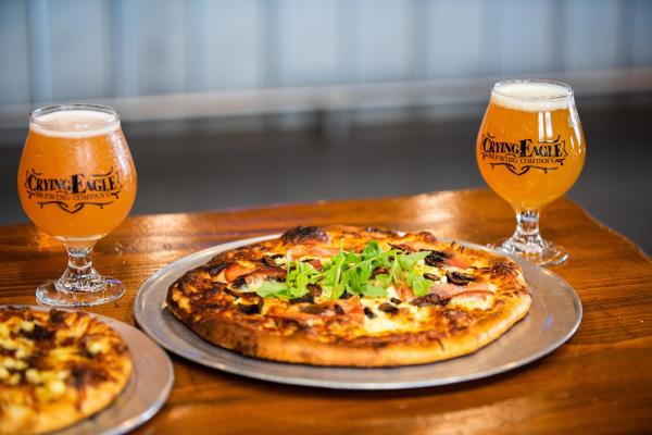Crying Eagle Brewing Pizza and Beer