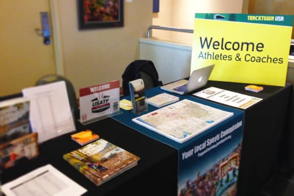 Sports Welcome Table at NCAA Track & Field