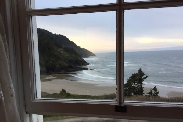 Beach View From Heceta Head Lighthouse B&B by Andy Vorbora
