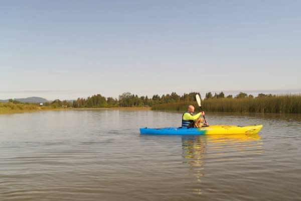 Paddling with Baxter on Fern Ridge