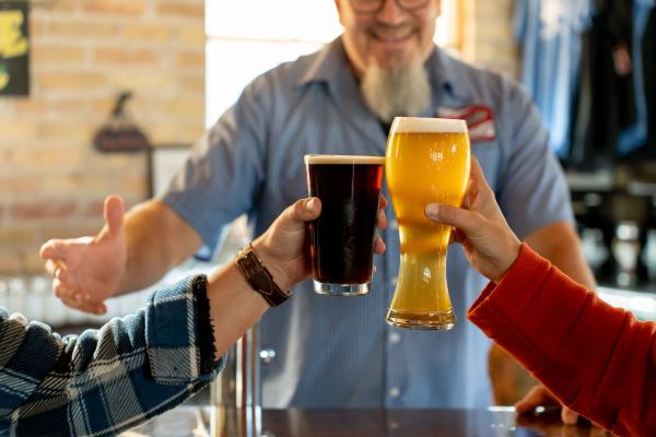 cheers with two beers at petskull