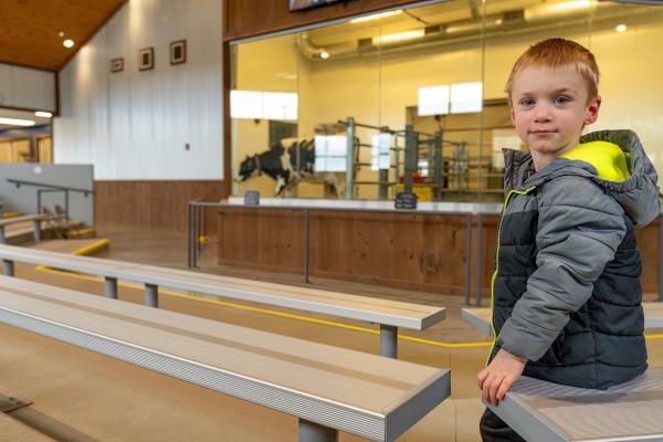 Farm Wisconsin boy in birthing barn