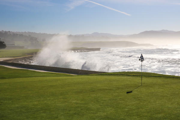 Waves Crashing at Pebble Beach Golf Links