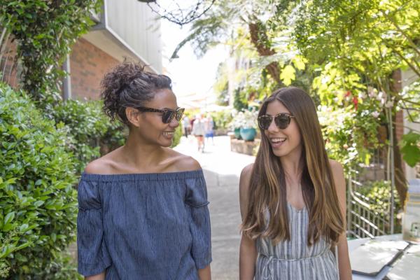 People walking in Napa