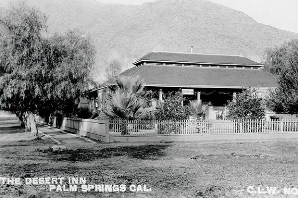 historic picture of the desert inn, palm springs