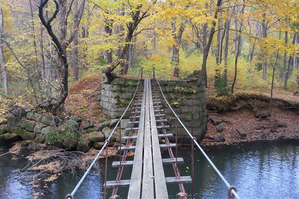 handing wooden bridge