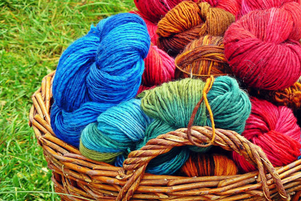 fiber wool in basket