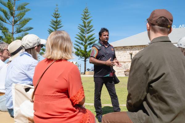 In Culture Tours Steven addressing guests in Fremantle