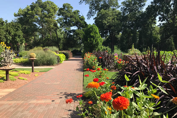 A walkway at the Botanic Garden at Oklahoma State University