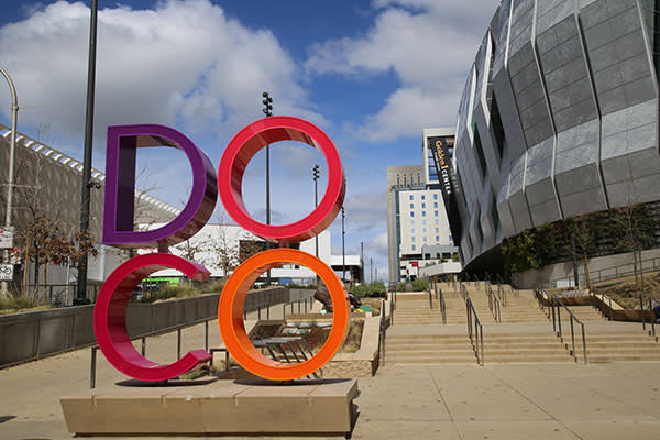 doco sign in front of golden 1 center