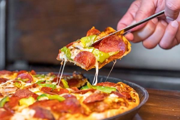 A slice of pizza from Barnaby's Pizza South Bend
