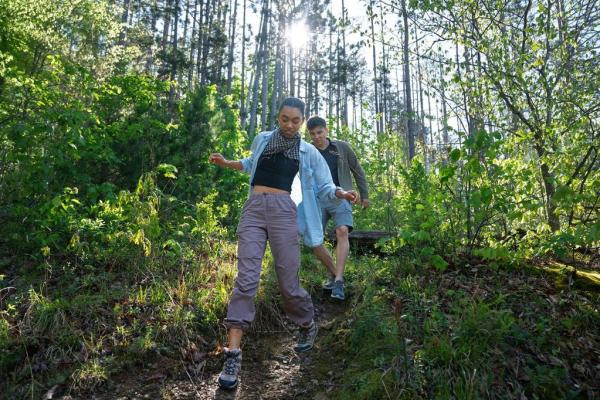 Couple Hiking Brown County State Park