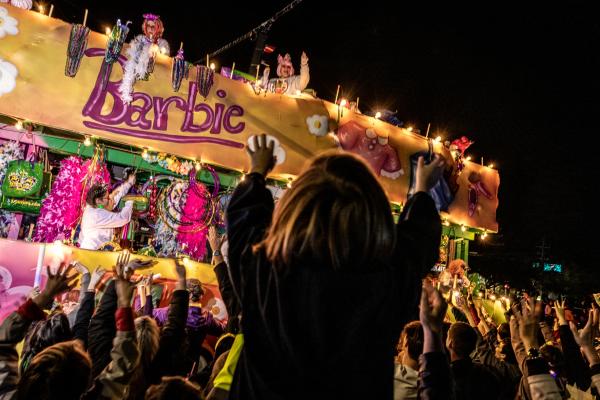 Mardi Gras float in the Krewe of Eve parade