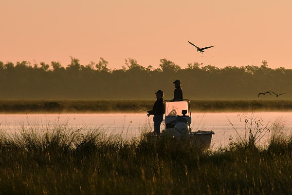 Sunrise fishing at  Big Branch Marsh National Wildlife Refuge