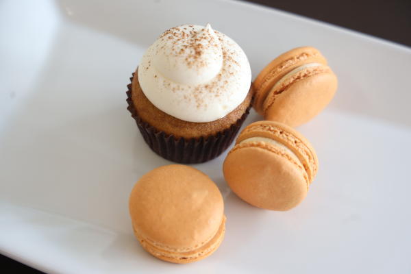 Cupcake and macarons at The Sweet Boutique