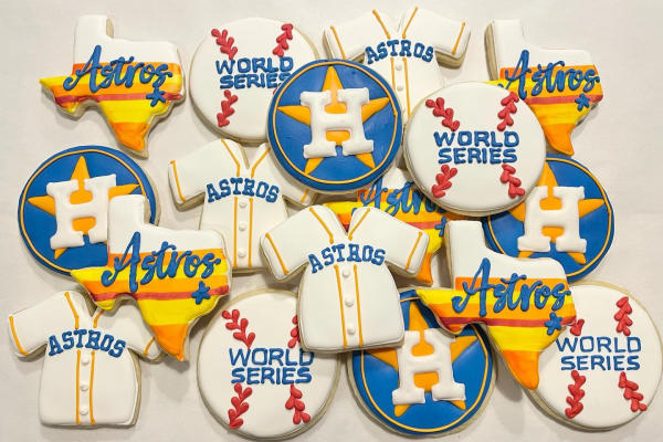 Astros-themed cookies from The Sweet Boutique Bakery.