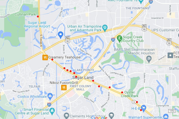 Map of traffic box locations for call for artists project.