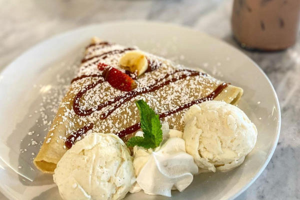 Dulce de Leche crepe from Sweet Paris located in Sugar Land Town Square.