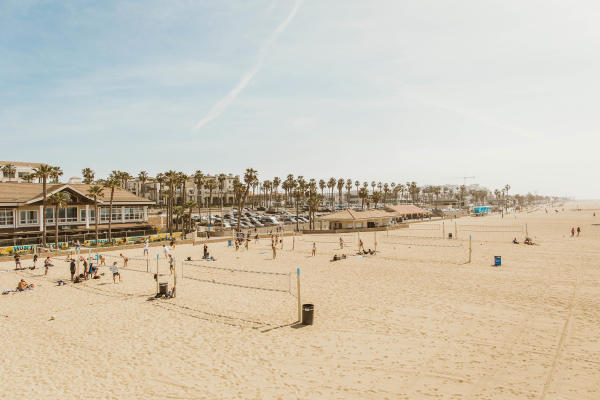 Volleyball Courts on the Southside of the Huntington Beach Pier at City Beach