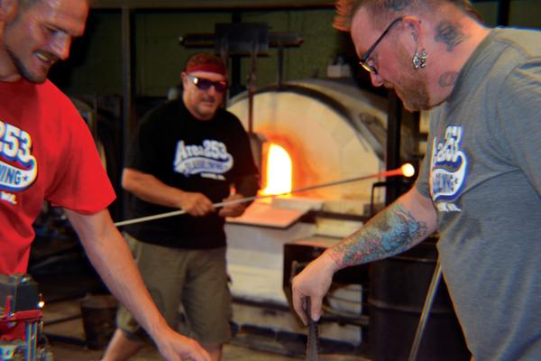 Patrick at Area 253 Glassblowing Studio in Tacoma, Washington