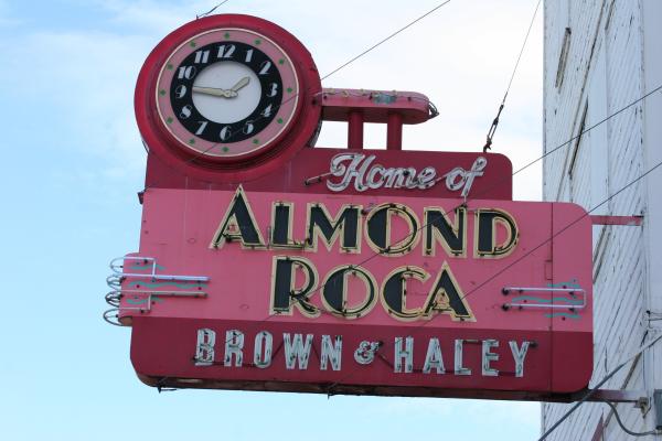 almond roca sign