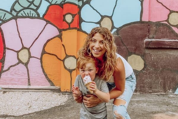 Ice Cream in front of mural
