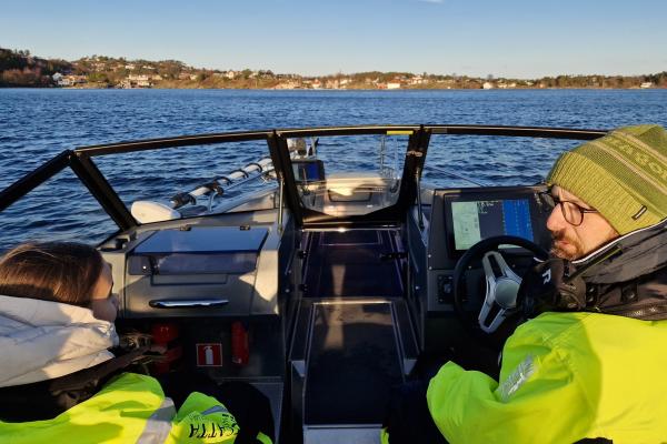 two people in boat