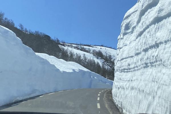 snø langs veien