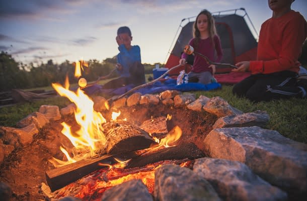 Kids roasting marshmellows