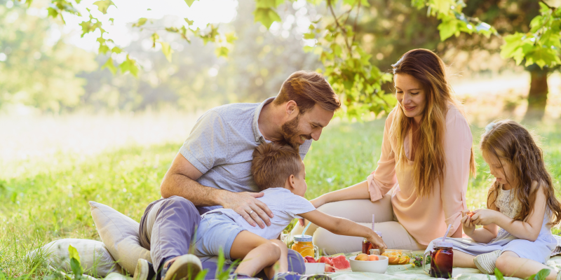 Family having a picnic