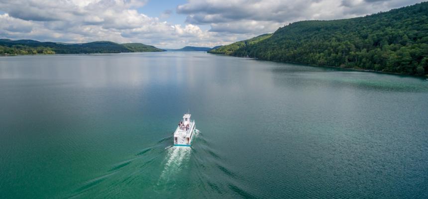 Glimmerglass Queen boat cruise on Otsego Lake, Cooperstown, New York