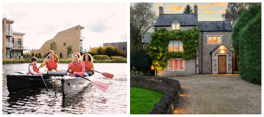 Accommodation for Halloween- family on canoes and a traditional Cotswold home