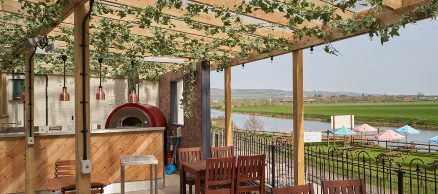 Beer garden by the river