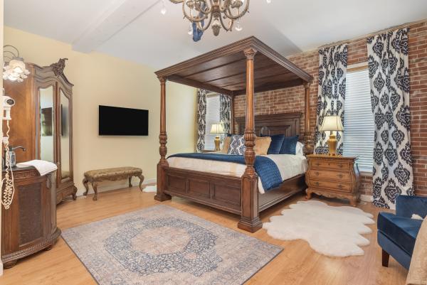 Stay in Beland Manor, a historic home in Fort Smith, Arkansas. Rooms like this one offer a bed & breakfast feel.