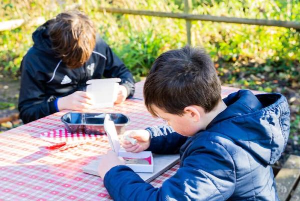 Children colouring at Amberley Museum