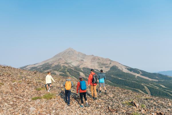 Group hiking with BSR guide