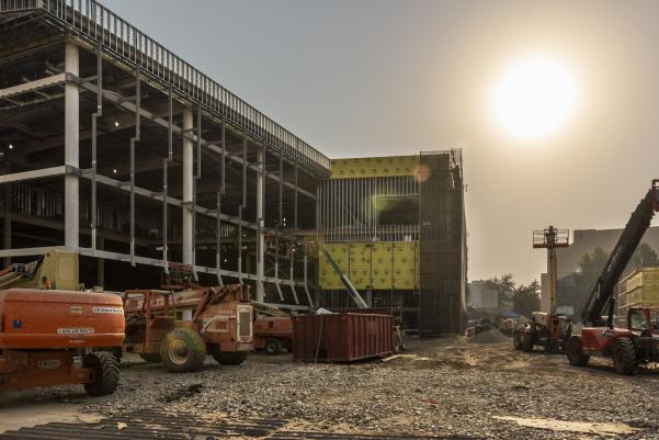 Photo of the SAFE Credit Union Convention Center construction site. Photo taken September 2020.