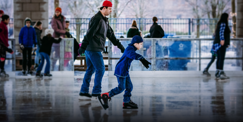 Ice skating at Headwaters Park in Fort Wayne