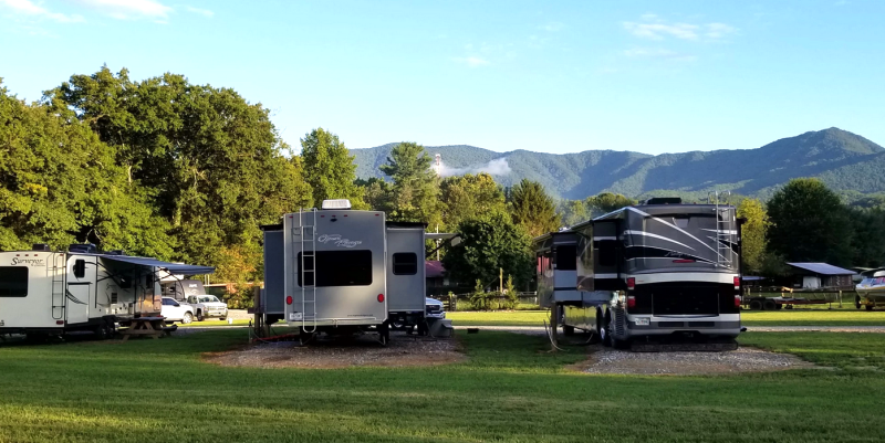 RV Park and Mountains Deep Creek