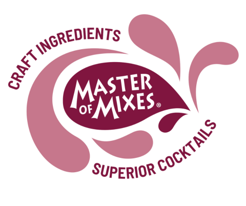 Splashy purple Master of Mixes logo