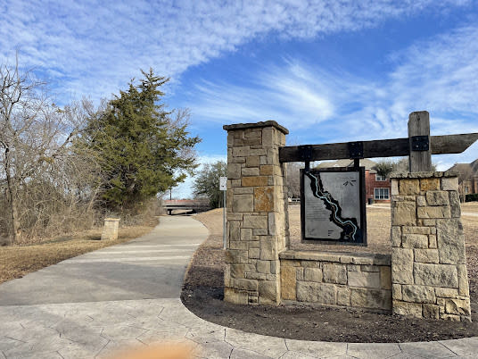 Park map on stone signage