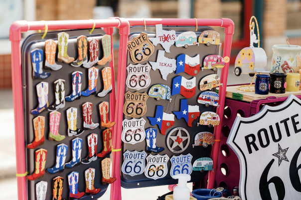 route 66 magnets on a board