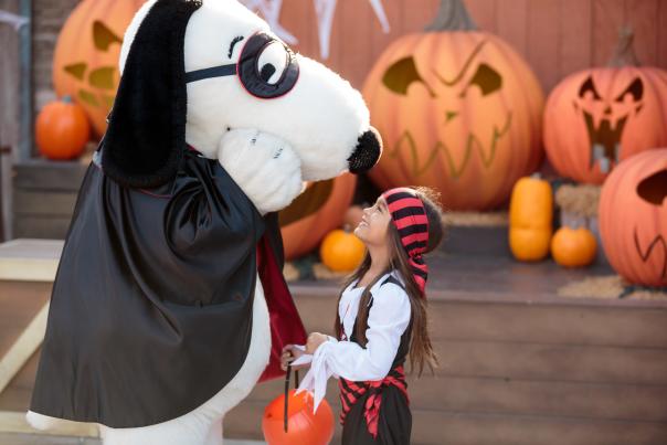 Spooky Farm Little Girl with Halloween Snoopy