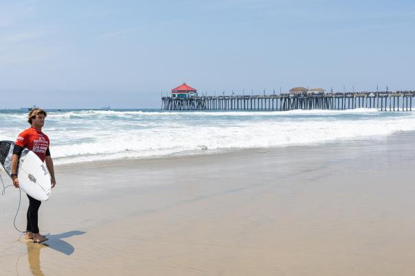 Orange County Beaches Surfer on the Beach, Beach near Anaheim