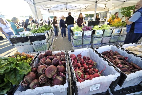 Alaska grown vegetables at farmers market